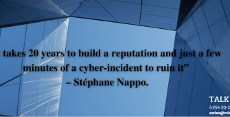 scr="https://www.canva.com/websites/templates/" alt="blue white color blocks, a cybersecurity quote by stephano Nappo, NLS TECH Solutions contacts" tittle="cybersecurity in digital banking"
